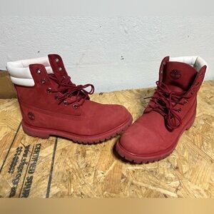 LIMITED RELEASE Christmas Timberland 6" Naughty or Nice Size 10 A1183 Red Gold